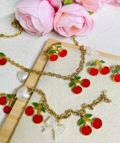 conjunto Colar, pulseira, anel e brincos